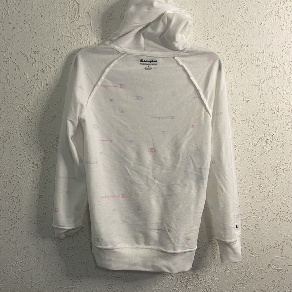 Champion Girls' Multicolor Logo Script French Terry Pullover Hoodie - Picture 5 of 8